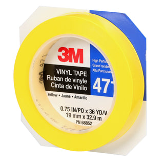 3M Vinyl Tape 471, Yellow, 3/4 in x 36 yd, 5.2 mil