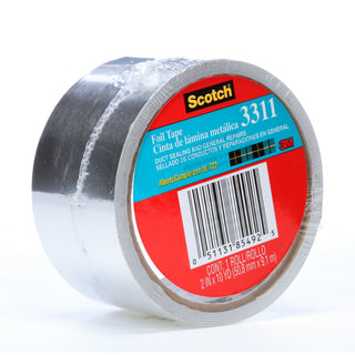 Scotch® Foil Tape 3311, Silver, 2 in x 10 yd, 3.6 mil