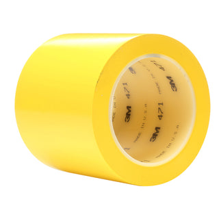 3M Vinyl Tape 471, Yellow, 4 in x 36 yd, 5.2 mil, 8 Roll/Case