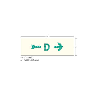 3M Photoluminescent Film 6900, Shipboard Sign 3MN122PL, 12 in x 4 in