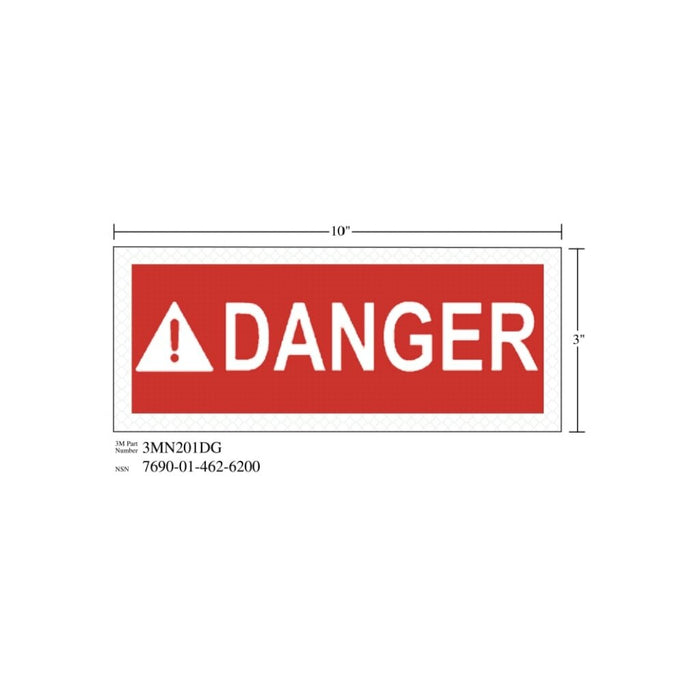 3M Diamond Grade Safety Sign 3MN201DG, "DANGER", 10 in x 3 inage