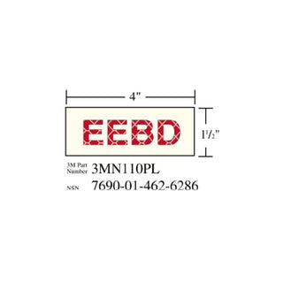 3M Photoluminescent Film 6900, Shipboard Sign 3MN110PL, 4 in x 1.5 in,EEBDage