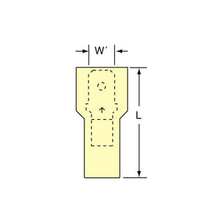 3M Male Disconnect, Fully Nylon Insulated Butted Seam 12-10 AWG, 94836