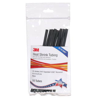 3M Thin-Wall Heat Shrink Tubing EPS-300, Adhesive-Lined, 3/16-6"-Black