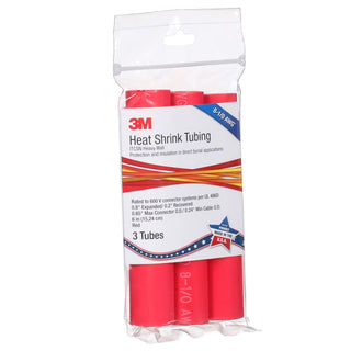 3M Heat Shrink Heavy-Wall Cable Sleeve ITCSN-0800, Red, 6 in Lengthpieces