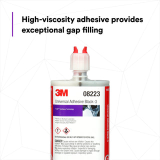 3M Universal Adhesive Black - 3, 08223, 200 mL Cartridge