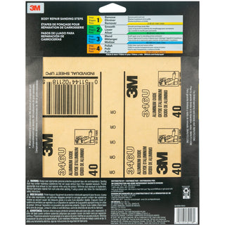 3M Sandpaper, 32118, 9 in x 11 in, 40 Grit, 5 sheets per pack