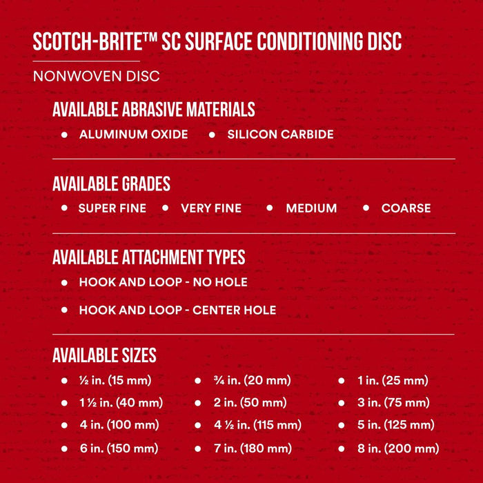 Scotch-Brite Surface Conditioning Disc, SC-DH, A/O Coarse, 18 in x NH