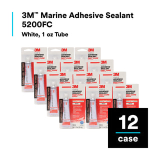 3M Marine Adhesive Sealant 5200FC, Fast Cure, White, 1 oz Tube