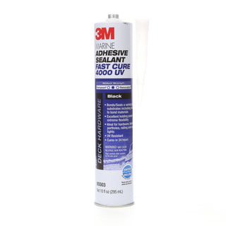 3M Marine Adhesive Sealant 4000 UV, Black, 295 mL Cartridge