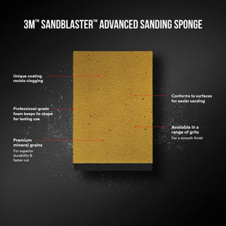 3M SandBlaster Advanced Sanding Sanding Sponge, 20907-320 ,320 grit