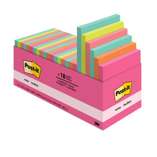 Post-it® Notes 654-18CTCP, 3 in x 3 in (76 mm x 76 mm),Cabinet pack