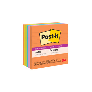 Post-it® Super Sticky Notes 675-6SSUC, 4 in x 4 in (101 mm x 101 mm)