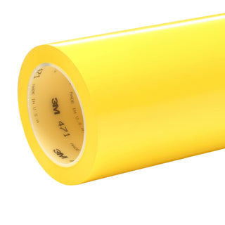 3M Vinyl Tape 471, Yellow, 48 in x 20 yd, 5.2 mil, 4 rolls per case,Untrimmed