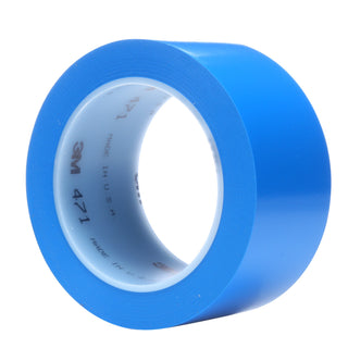 3M Vinyl Tape 471, Blue, 3 in x 36 yd, 5.2 mil, 12 Roll/Case