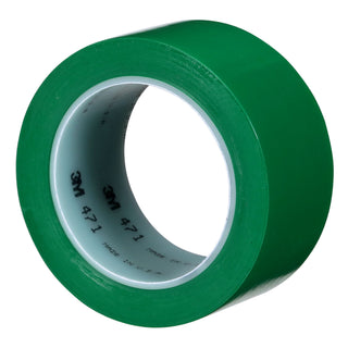 3M Vinyl Tape 471, Green, 3 in x 36 yd, 5.2 mil, 12 Roll/Case