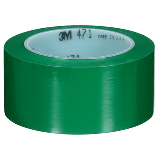 3M Vinyl Tape 471, Green, 3 in x 36 yd, 5.2 mil, 12 Roll/Case