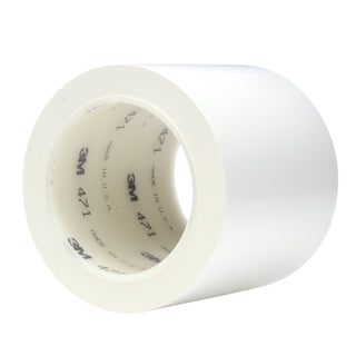 3M Vinyl Tape 471, White, 3 in x 36 yd, 5.2 mil, 12 Roll/Case