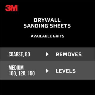 3M Drywall Sanding Sheets 10207-A, 4 3/16 in x 11 1/4 in, 80D grit