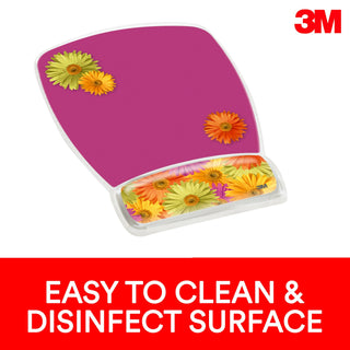 3M Gel Mousepad Wristrest MW308DS, Compact Size, Clear Gel DaisyDesign