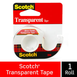 Scotch® Transparent Tape 174, 1/2 in x 1000 in