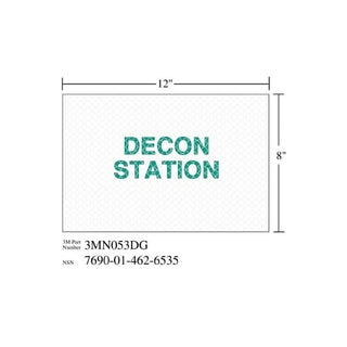 3M Diamond Grade Damage Control Sign 3MN053DG, "DECON STA", 12 in x 8inage