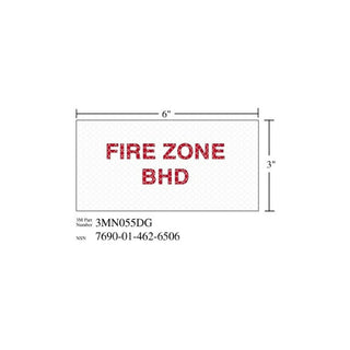 3M Diamond Grade Damage Control Sign 3MN055DG, "FIR ZON BHD", 6 in x 3inage