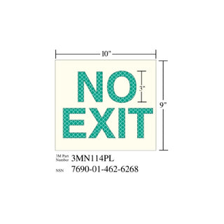 3M Photoluminescent Film 6900, Shipboard Sign 3MN114PL, 10 in x 9 in, No EXITage