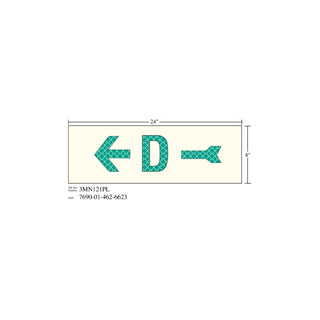 3M Photoluminescent Film 6900, Shipboard Sign 3MN121PL, 24 in x 8 in