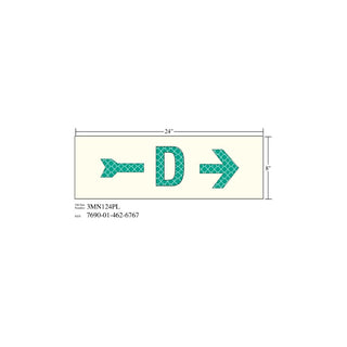 3M Photoluminescent Film 6900, Shipboard Sign 3MN124PL, 24 in x 8 in