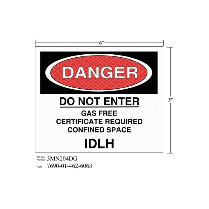 3M Diamond Grade Safety Sign 3MN204DG, "DANGER…IDHL", 6 in x 5 inage