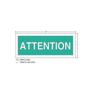 3M Diamond Grade Safety Sign 3MN212DG, "ATTENTION", 10 in x 3 inage