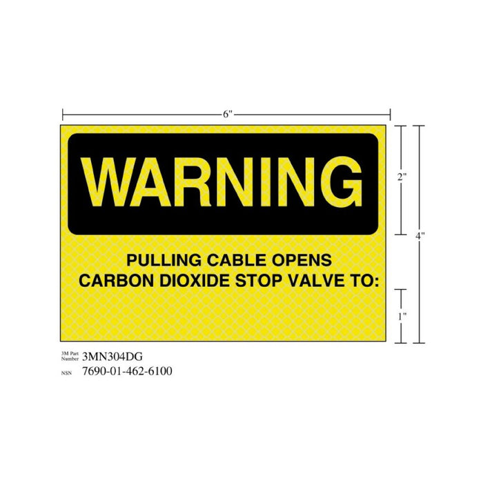 3M Diamond Grade Fire Fighting Sign 3MN304DG, "WARNING…VALVE", 6 in x4 inage