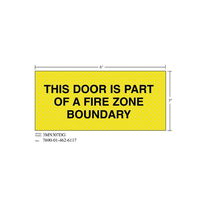 3M Diamond Grade Fire Fighting Sign 3MN307DG, "THIS…BOUNDARY", 7 in x3 inage
