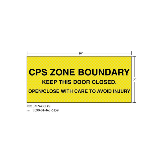 3M Diamond Grade Ventilation Sign 3MN406DG, "CPS…INJURY", 10 in x 3inage