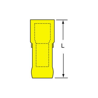 3M Female Disconnect, Fully Nylon Insulated Butted Seam 22-18 AWG,94799