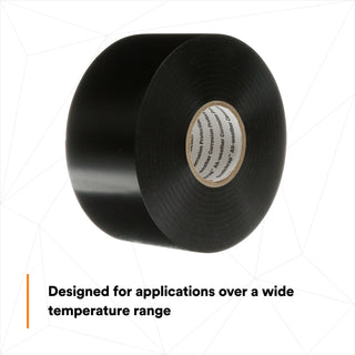 3M Scotchrap Vinyl Corrosion Protection Tape 50, 3 in x 100 ft,Unprinted, Black