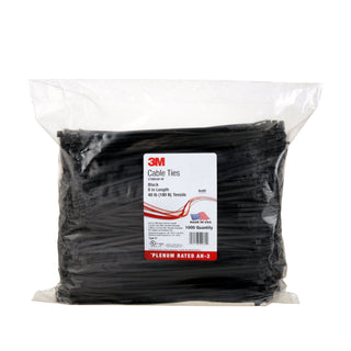 3M Nylon 6/6 Intermediate Cable Tie CT8BK40-M, 8.90 in x 0.14 in x 0.05in, Black