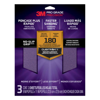 3M Pro Grade Precision Faster Sanding Sanding Sheets 180 grit Fine,
26180TRI-3