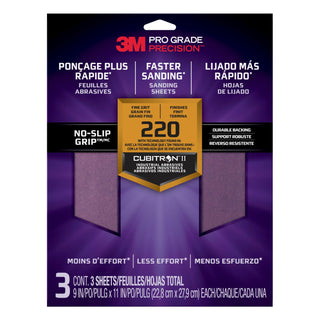 3M Pro Grade Precision Faster Sanding Sanding Sheets 220 grit Fine,
26220TRI-3