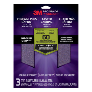 3M Pro Grade Precision Faster Sanding Sanding Sheets 60 grit Coarse,
26060TRI-3