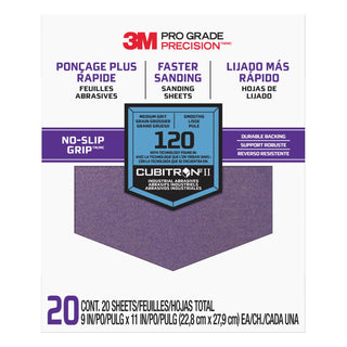 3M Pro Grade Precision Faster Sanding Sanding Sheets 120 grit Medium