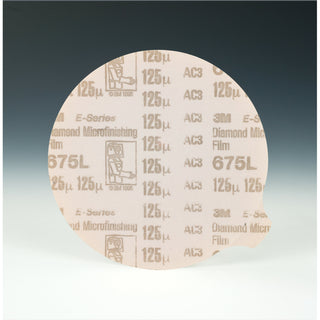 3M Diamond Microfinishing Film PSA Disc 675L, 125 Mic 6MIL, Orange, 8in x NH