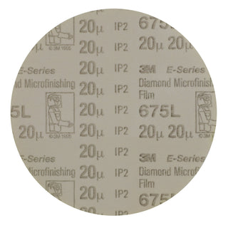 3M Diamond Microfinishing Film PSA Disc 675L, 20 Mic 5MIL, Beige, 8 inx NH