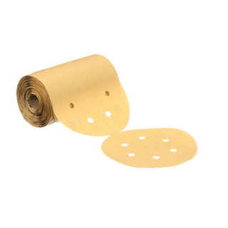 3M Stikit Gold Paper Disc Roll 216U, P320 A-weight, 6 in x NH, D/F6HL, Die 600HZ