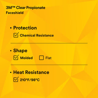 3M Clear Propionate Faceshield W96, 82700-00000, Molded