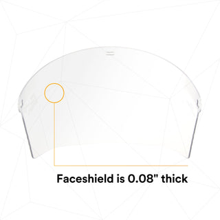 3M Clear Propionate Faceshield W96, 82700-00000, Molded