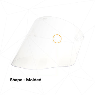 3M Clear Propionate Faceshield W96, 82700-00000, Molded