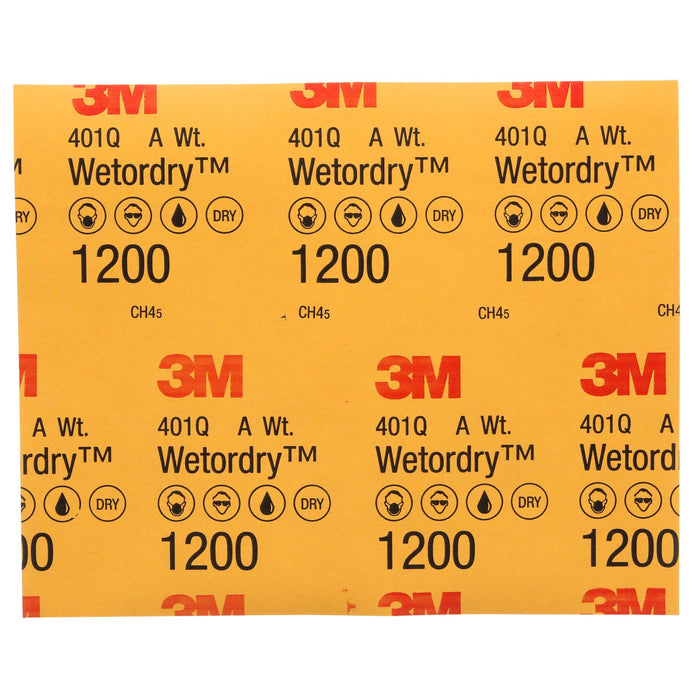 3M Wetordry Abrasive Sheet 401Q, 02033, 1200, 9 in x 11 in, 50 sheets
per carton