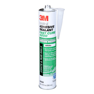 3M Marine Adhesive Sealant 4200FC, Fast Cure, White, 295 mL Cartridge